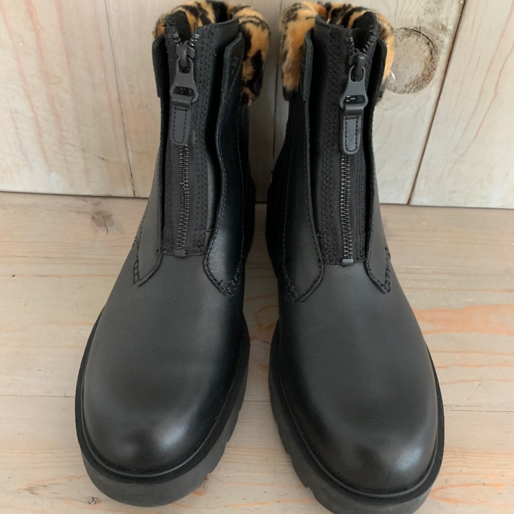 UGG CZERIESA PANTHER BLACK MOTO BOOTS NEW - Picture 3 of 7